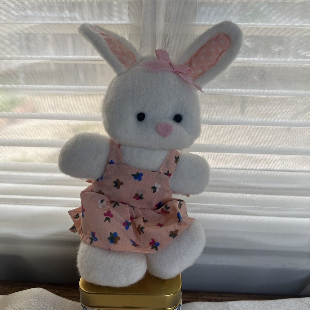 Hallmark Baby Bunny Girl Pink Flower Dress Plush Doll 350EDT385-4